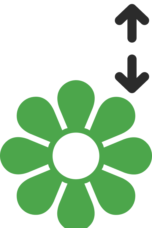 Flower size from to